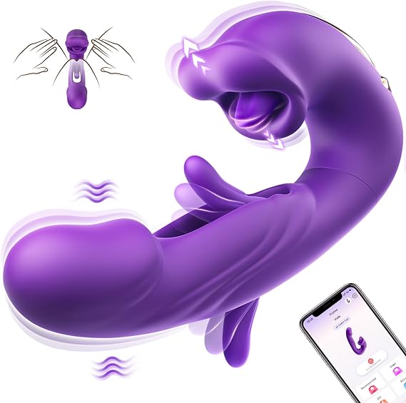 Flapping Vibrators Sex Toy for Women APP Remote Control Vibrator 7 Flapping and Licking Modes Adult Toys Hollow Design  Thrusting Sex Machine for Couples