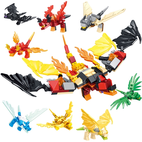 Minecraft Minifigures Transformation Mini Model Brick 8PCS Set My World Building Blocks Figures Model Children Toys Assemble Action Figure Xmas Birthday Gifts