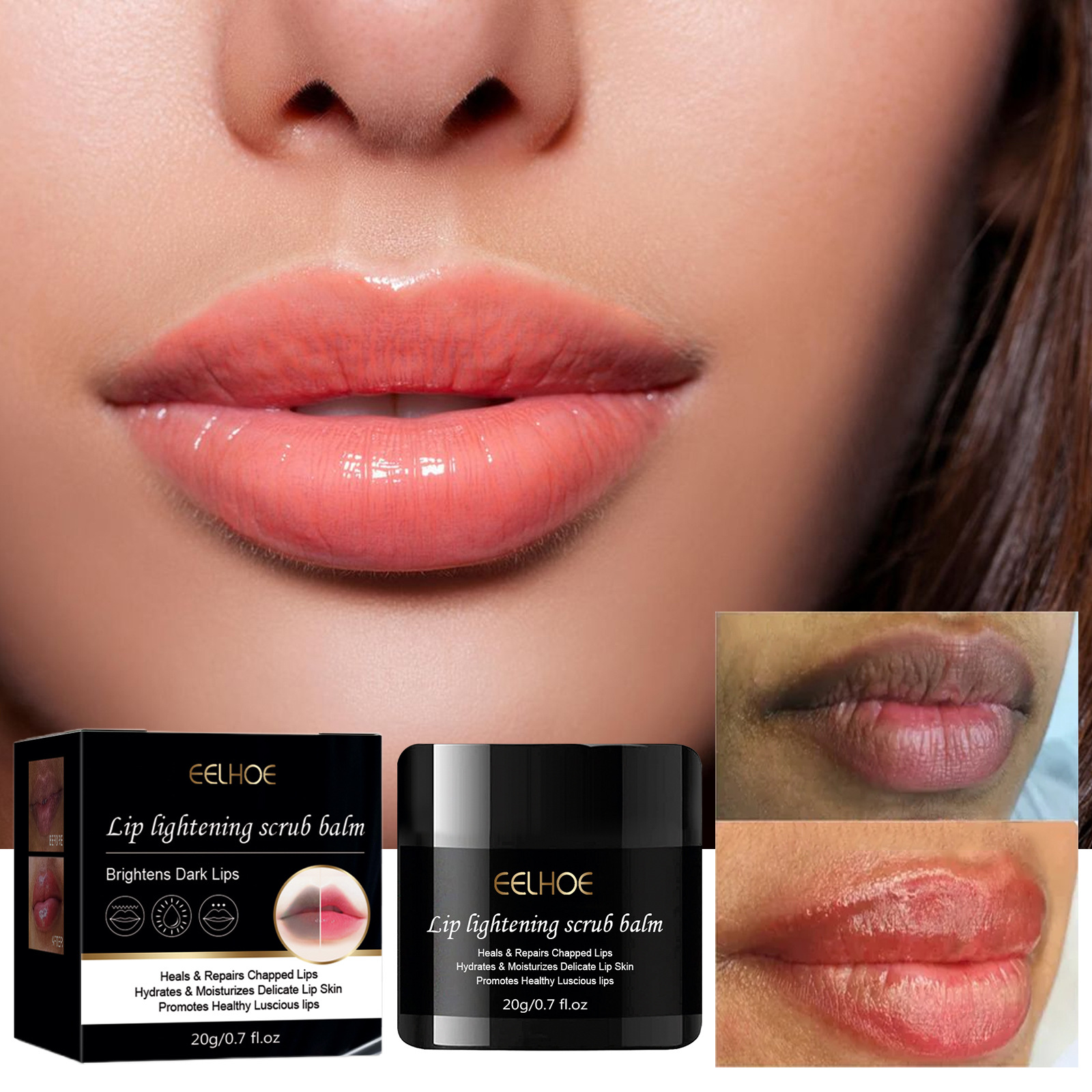 Lip Lightening Scrub Balm Remove Dark Dull Smoke Dark Lips Moisturizing Reduce Pigmentation Anti Cracking Exfoliating Lip Brighten Cream Repair Fine Lines