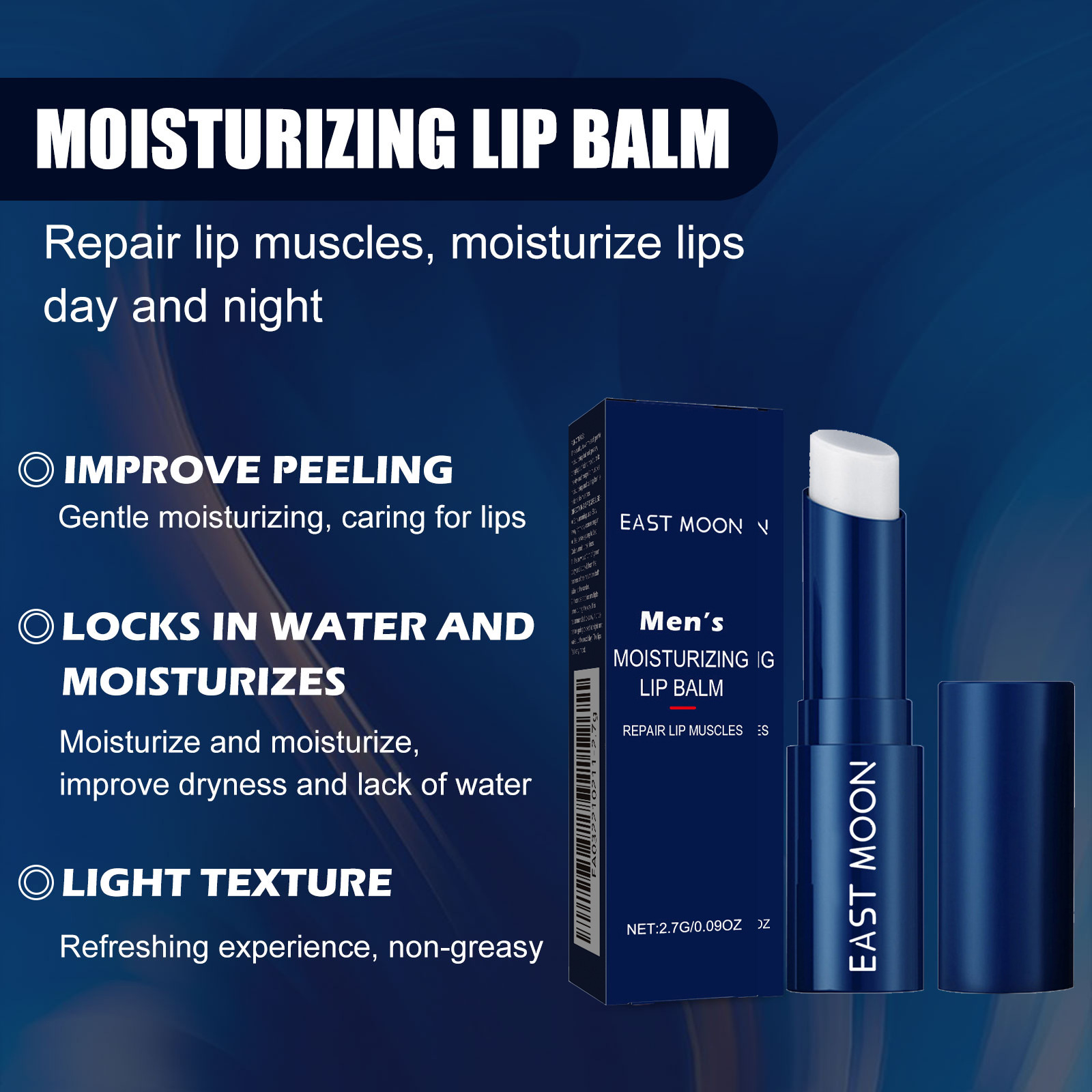 (1 PC) Men Moisturizing Lip Balm Lip Balm Hydrating Remove Dark Smoke Lips Dead Skin Repair Dry Cracking Not Greasy Reduce Fine Lines Deep Nourishing Lip Stick