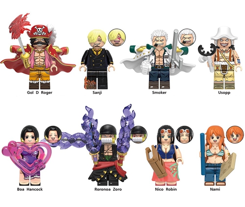 8Pcs ONE PIECE Series Blocks Japanese Anime Minifigure Building Blocks
