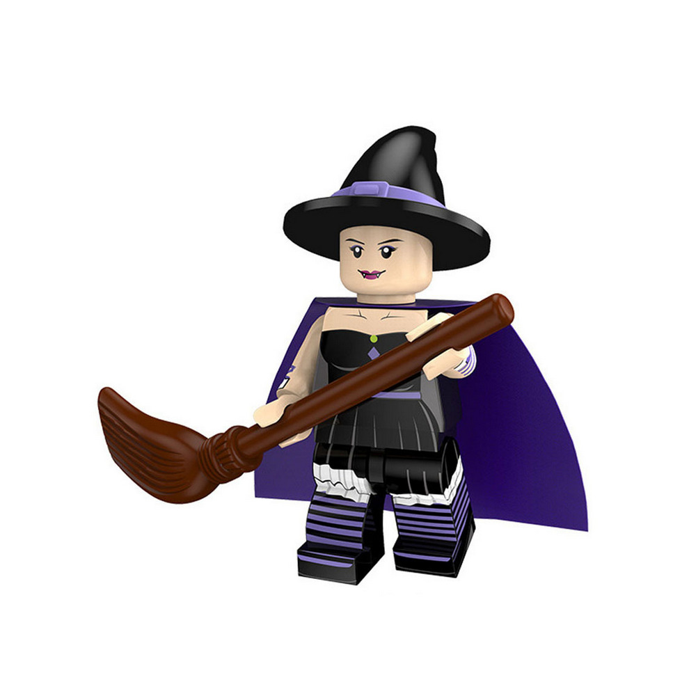 Minifigure Building Blocks Toys 16PCS Halloween Series Vampire Witch Pumpkin Clown Zombie Set for Kids Boys Girls Age 5 Plus Halloween Christmas Gifts
