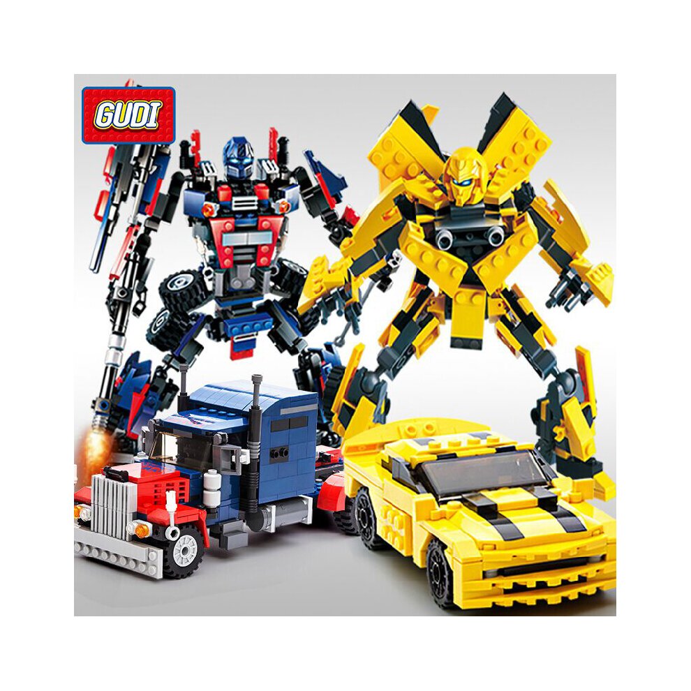 (Transformers Bumblebee Car fit for Lego Toys) Transformers Robot Building Construction