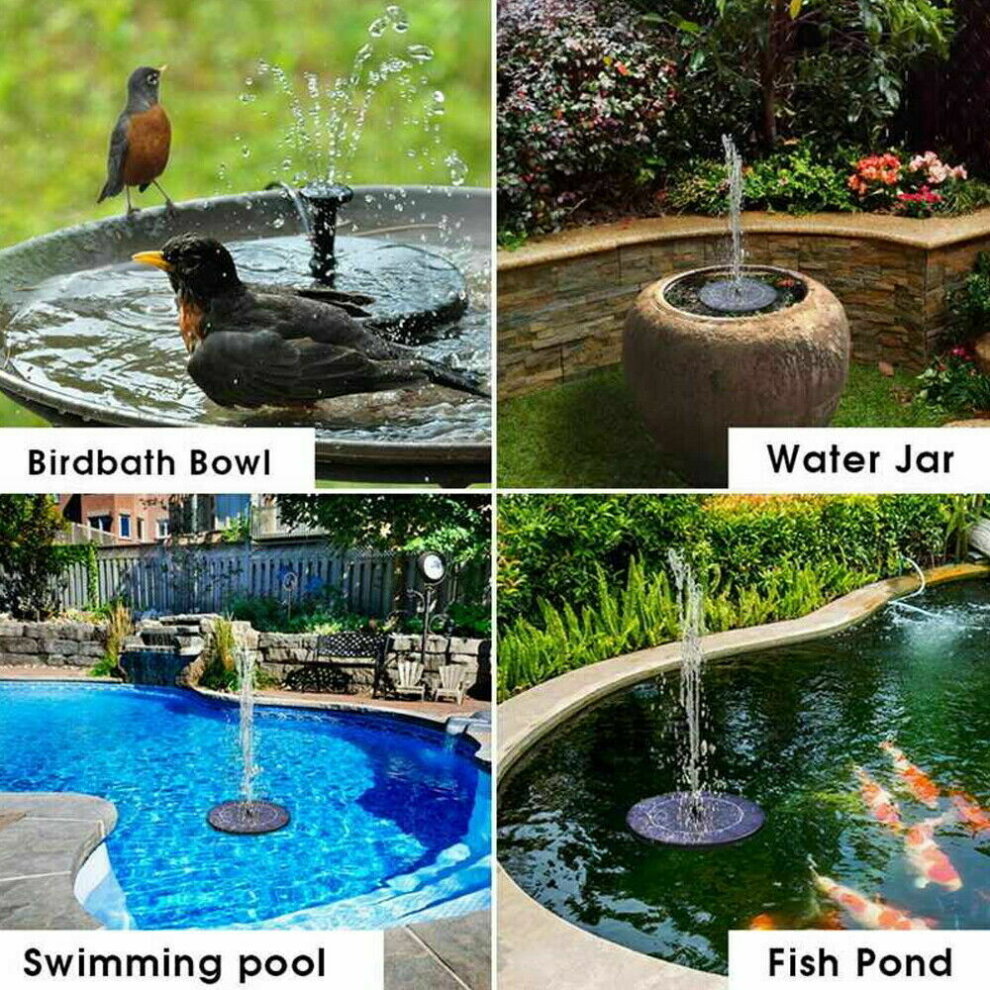 Solar Powered Fountain Water Pumps Floating Garden Pond Pool Fish Bird Bath UK