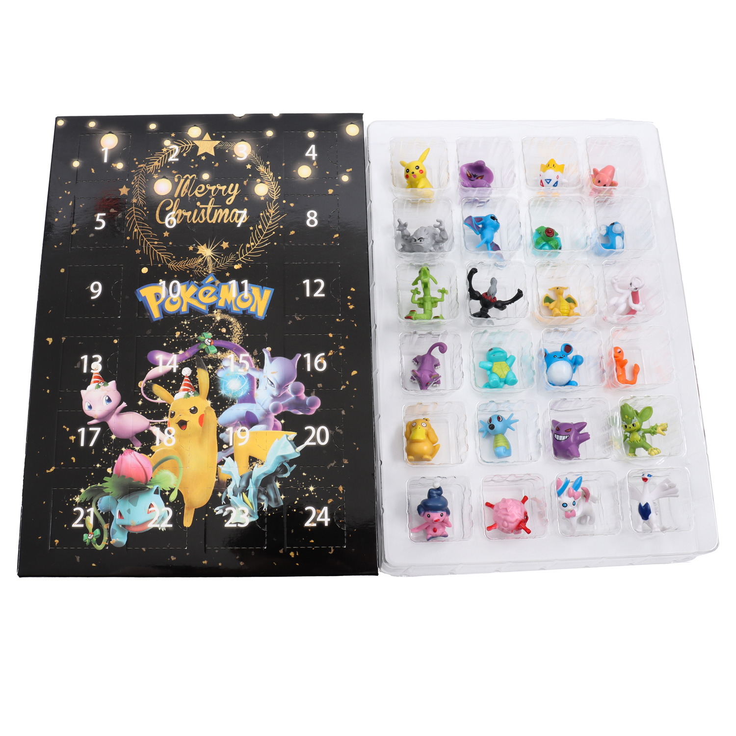 Pokemon Christmas Advent Calendar Box 24 PCS Action Figure Toys Anime Figure Children Toys 24 Days Xmas Countdown Gifts for Kids Boys and Girls