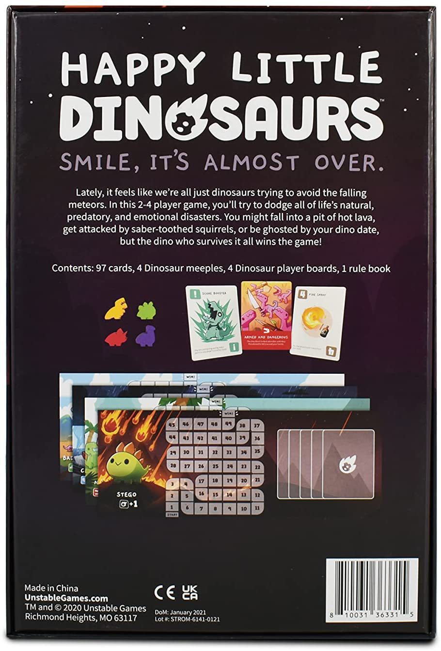 Happy Little Dinosaurs Board Game Fun Base Game Party English Card Game Family Toy for Gift Birthday Christmas Thanksgiving Party Favor