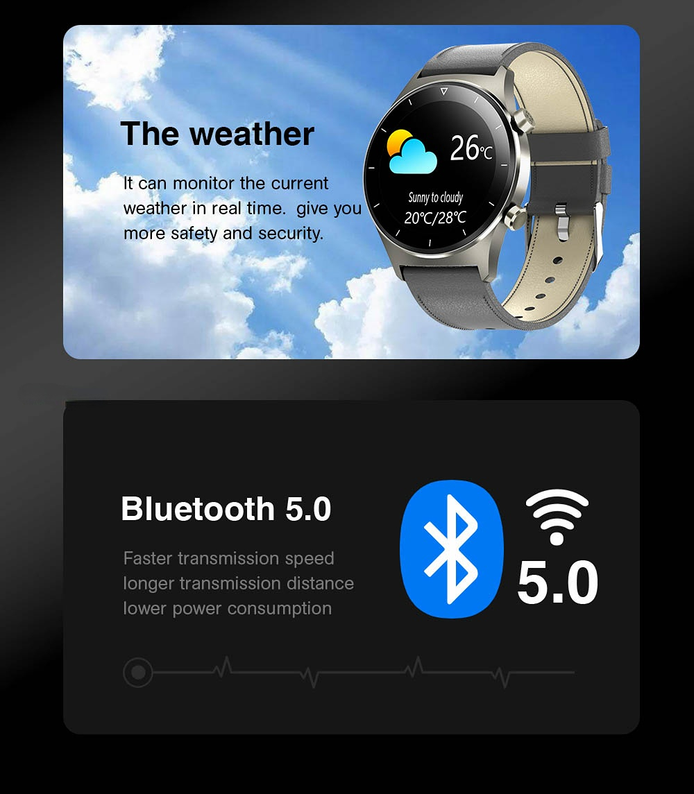 (Silver Steel) Custom Watch Dial Fitness Watch Music Player Activity Trackers Smartwatch For Android iOS Message Reminder