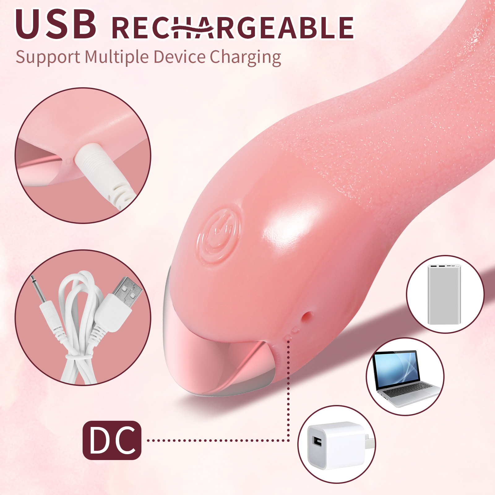 Clitoral Vibrator Sex Toy Tongue Licking Toy G Spot Dildo Stimulator Oral Sexual Toys Nipples Massager with 10 Vibration Modes Waterproof Adult Toys for Women Masturbation Couples Foreplay Pleasure