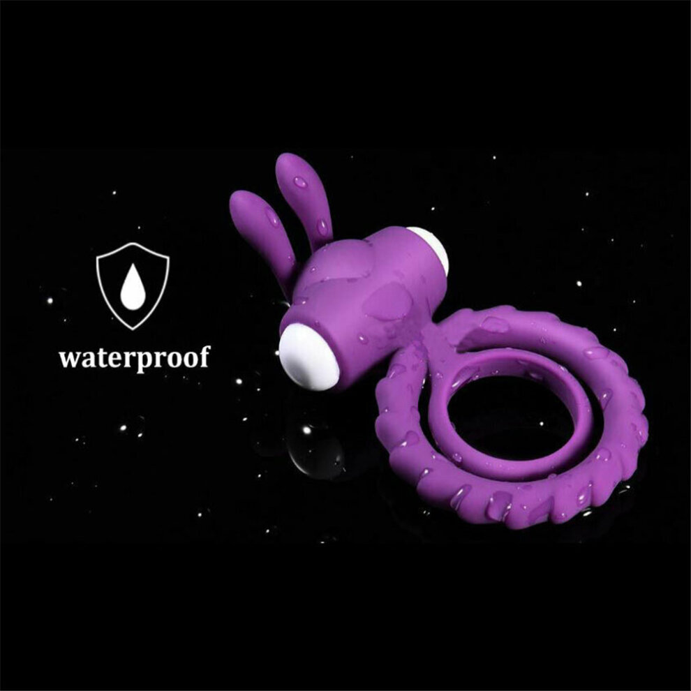Rabbit Vibrator Cock Ring Vibrating Sex Toy Clitoris Penis Soft Silicone Delaying Ejaculation Couples Mens Erection Simulation