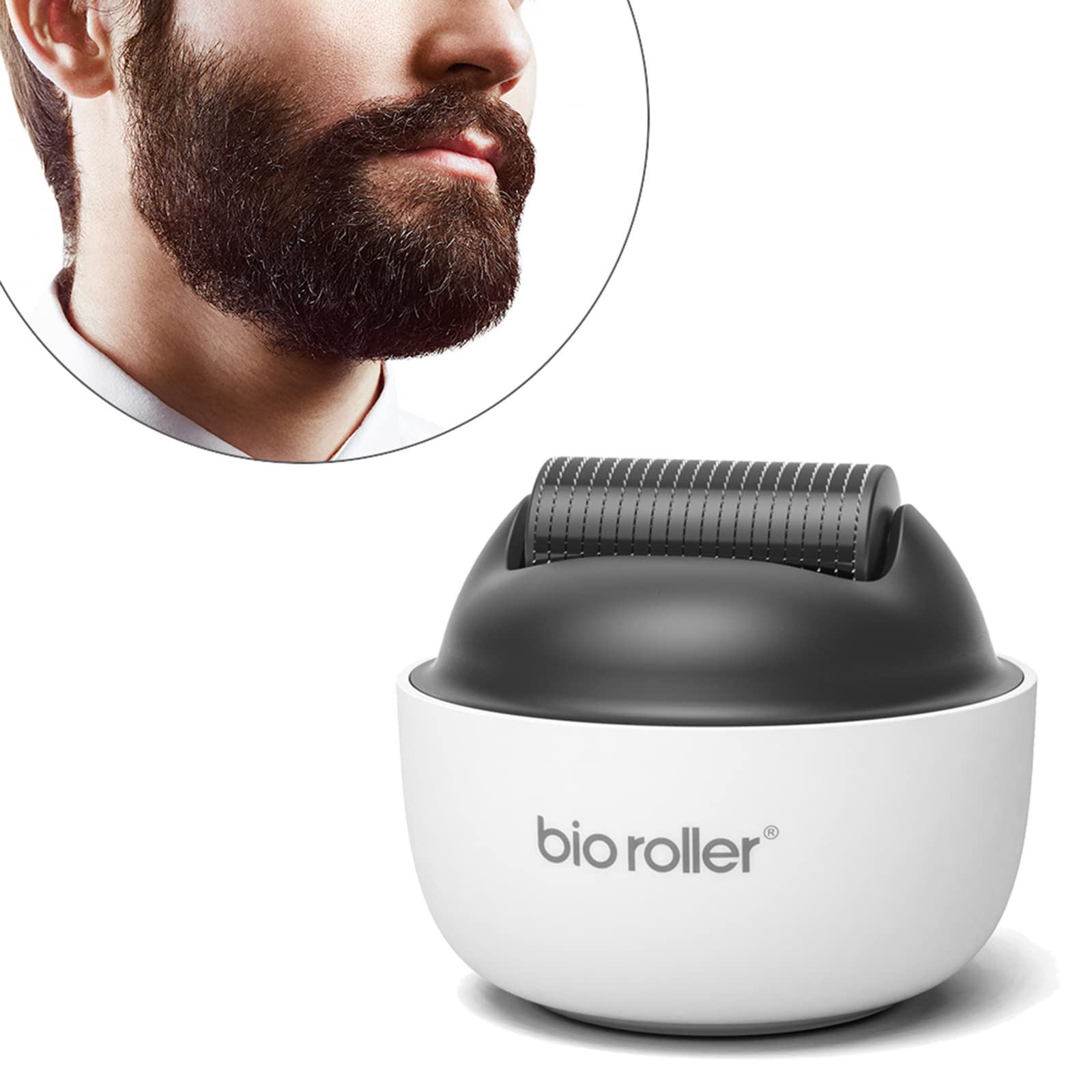 (0.5mm) Bio Roller G4 Derma Roller Beard Roller Microneedle Facial Skin Care Massage Tool 1200 Pins Titanium Micro-Needle Roller Needles Beauty Tools for Body Hair Beard Growth Acne Scar Wrinkles Stretch Marks Home Use