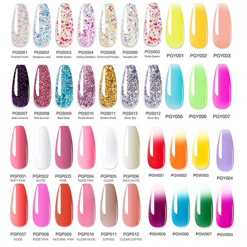 (PGS001~15ML) Gel Nail Kit Starter with Portable UV LED Nail Lamp White Pink Red Purple Gel Nail Polish Set Essential Manicure Tools Nail Art Starter Kit for Beginner DIY Gift