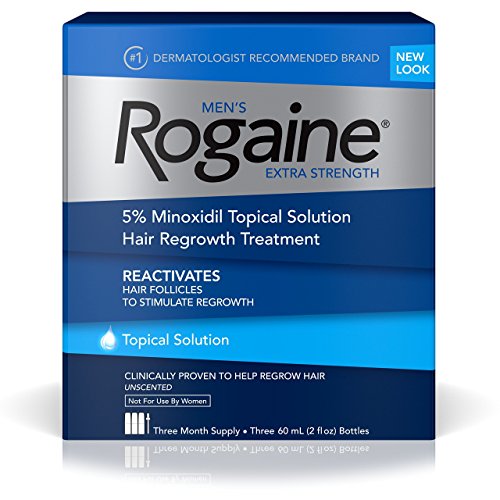 Mens Rogaine Extra Strength Minoxidil Topical Solution for Hair Regrowth Thinning Hair Treatment Hair Care Hair Loss Products for 3-Month Supply to Enjoy Fuller Thicker Younger-Looking Hair