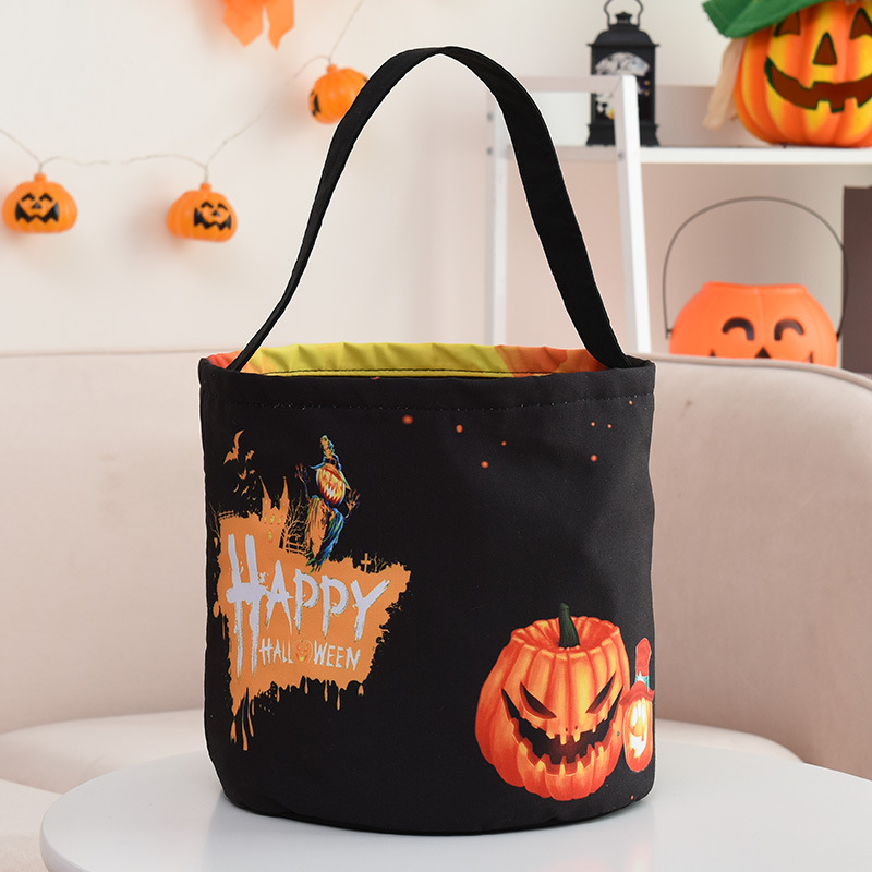 (Purple) Halloween Candy Bag Glowing Halloween Bag Trick or Treat Halloween Home Party Decor