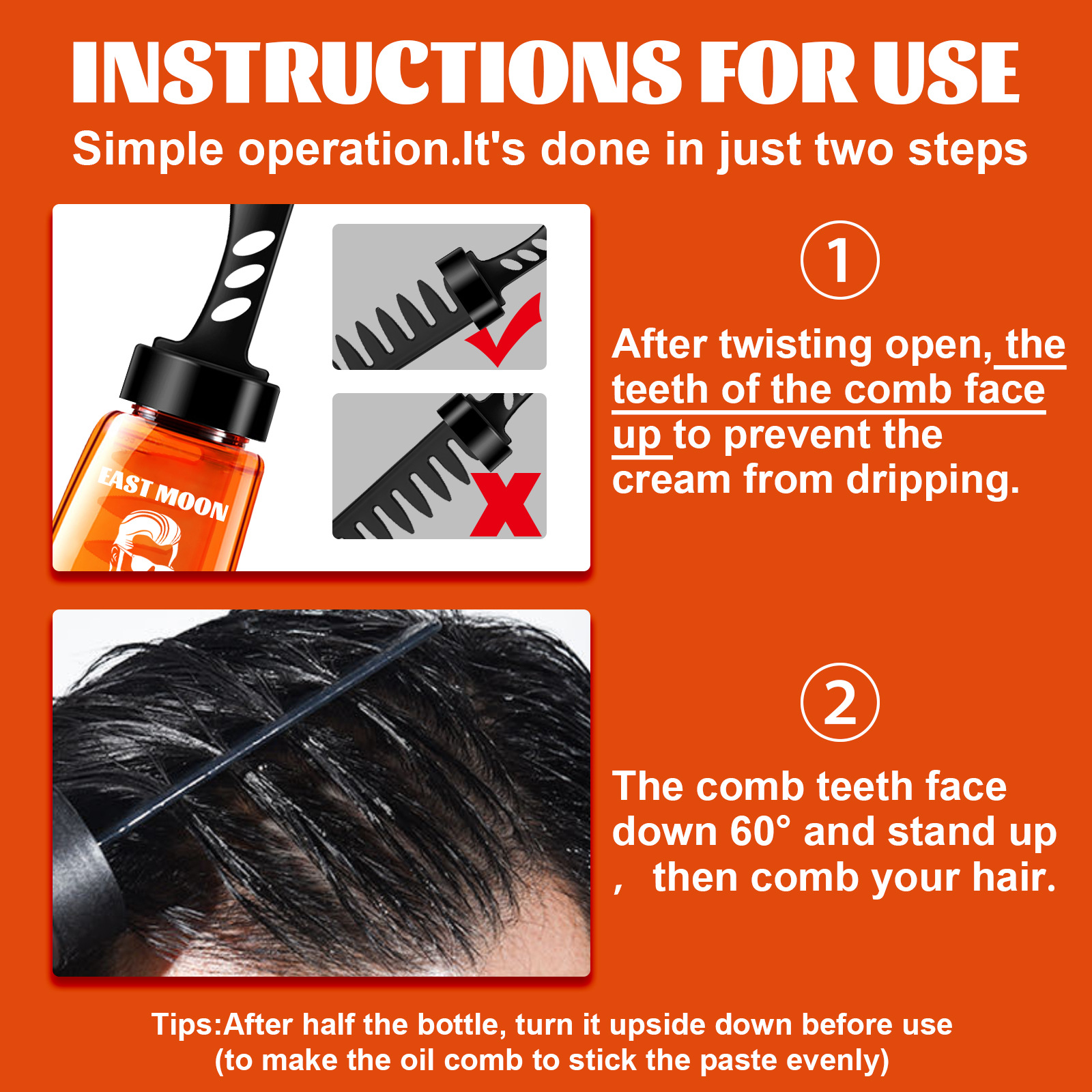 Hair Wax Gel with Comb Hair Styling Gel Hair Oil for Men Hair Styling Solution Long Lasting Strong Hold