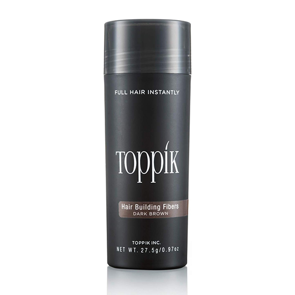 Toppik Hair Building Fibres Powder Dark Brown 27.5g for A Thicker-looking Hairline Crown and Beard Instant Thinning Concealer for Men and Women