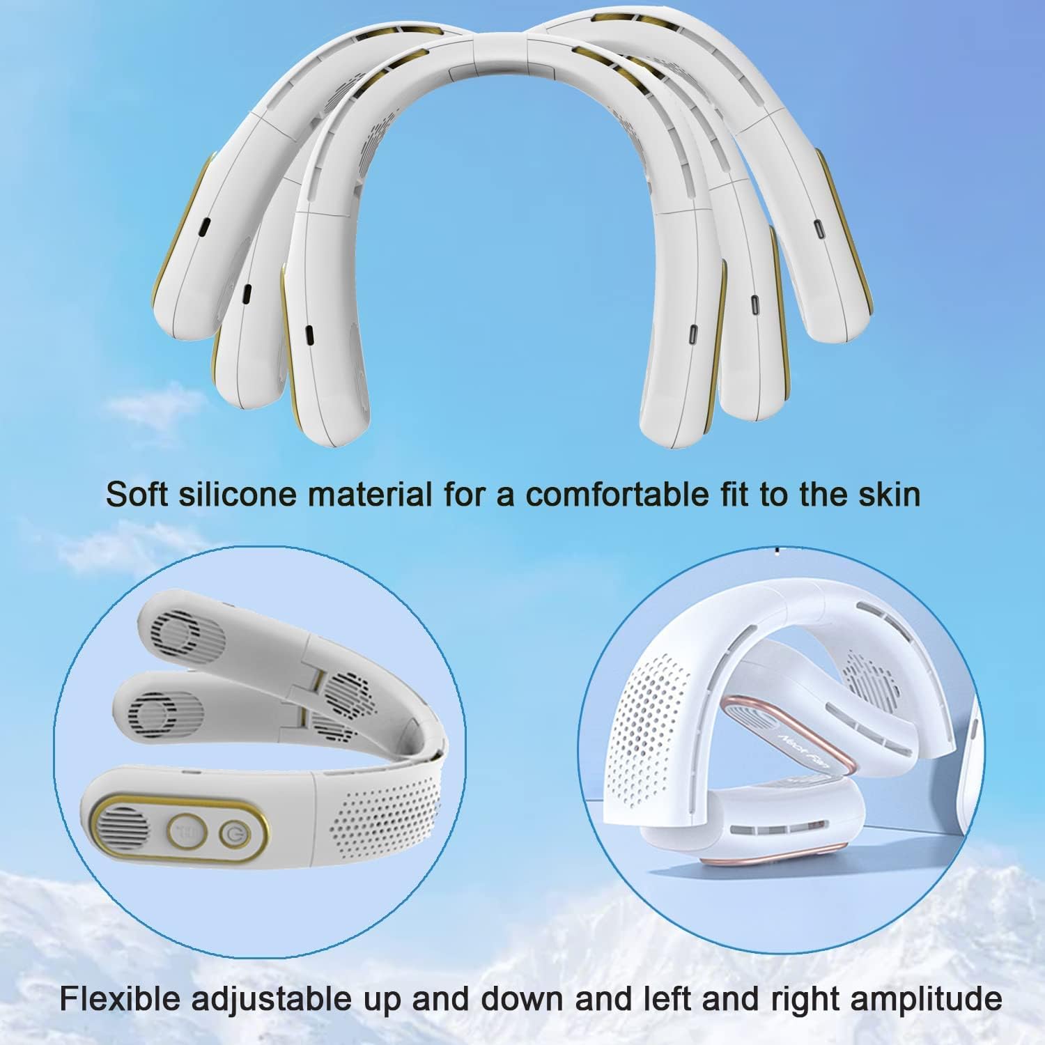 3 Speed Wearable Hanging Neck Fan Air conditioner 4 Turbo Motor LED Display Gift for Men Women