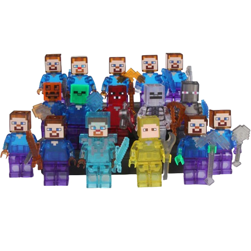 Minecraft Building Blocks Toys Mini Figures Game Steve Character Figure Building Kits 16pcs Collection Display Toy for Boys Girls Compatible with Lego