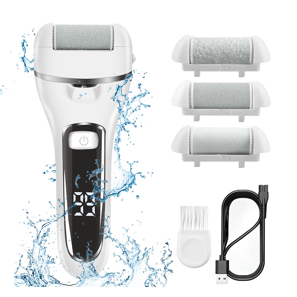 Waterproof Electric Foot File LCD Display Rechargeable Pedicure Tool