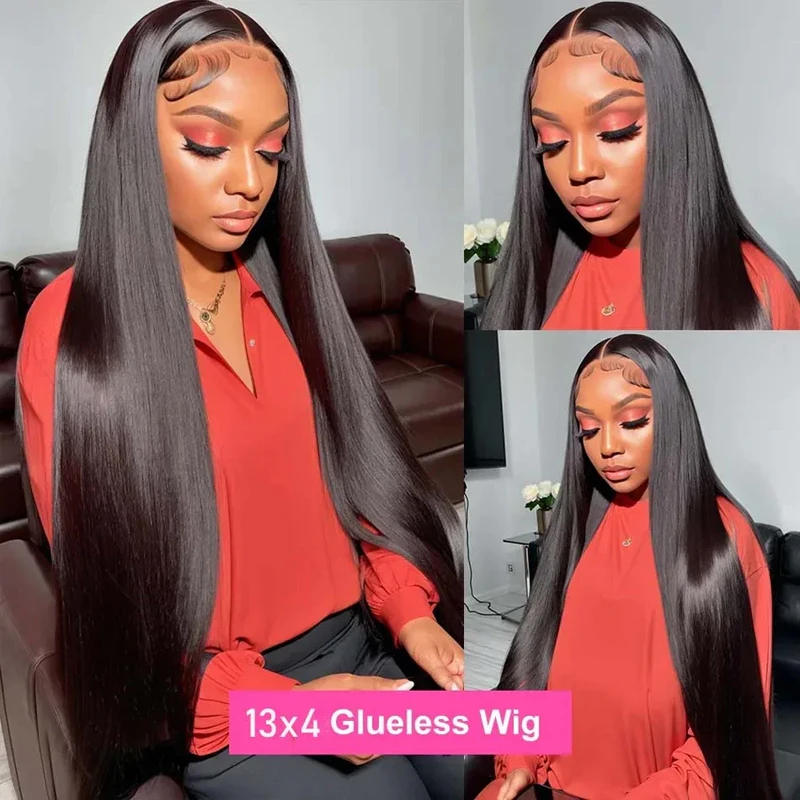 (13x4 Lace Wig 8inches) 30 36 40 Inch Bone Straight 13x4 13x6 HD Lace Frontal Wigs Glueless Transparent Lace Human Hair Wigs For Women