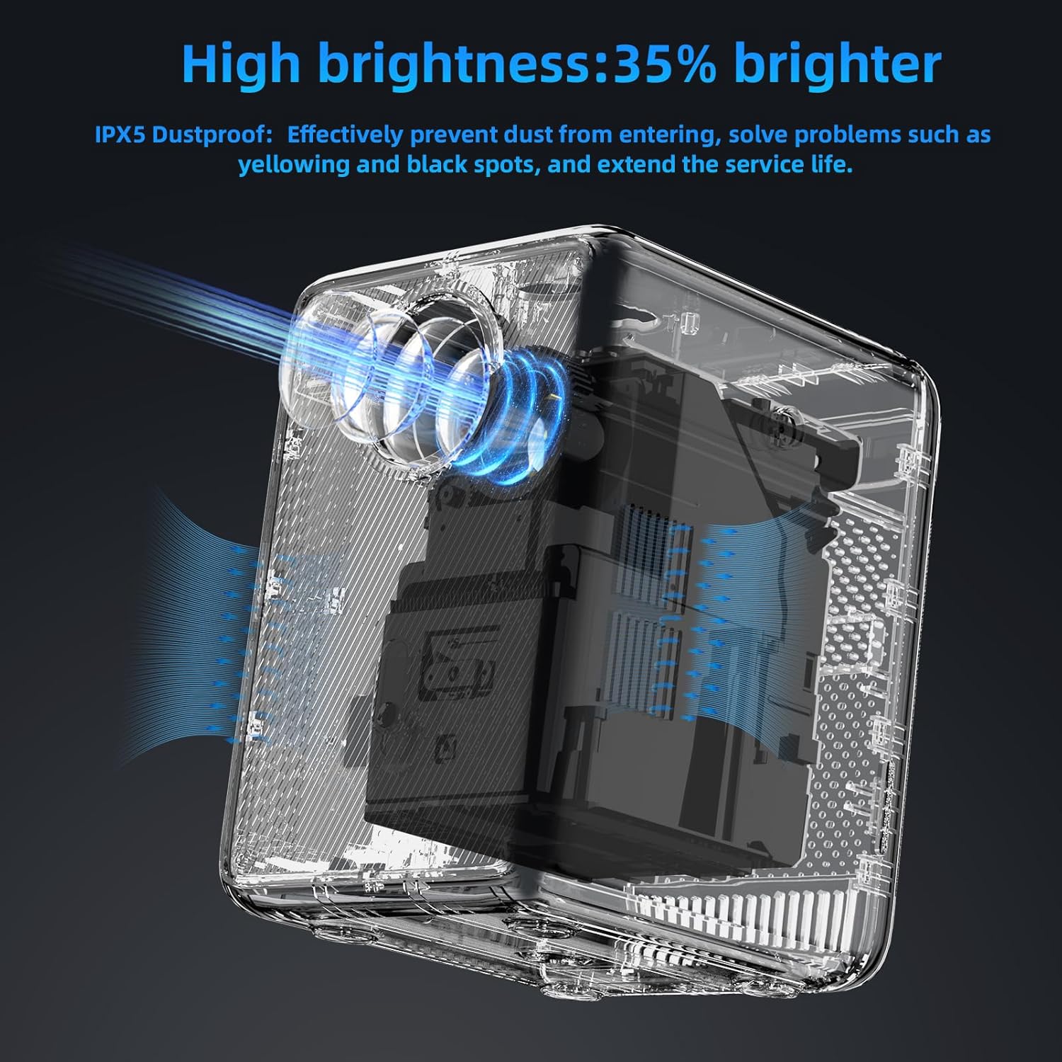 Electric Focus Mini Portable Projector 500 ANSI FunFlix G1 5G WIFI Bluetooth Projector 1080P Full HD Supported 300 Inch Display Zoom Home Cinema Video Projector for TV Stick Smartphone HDMI USB PS5