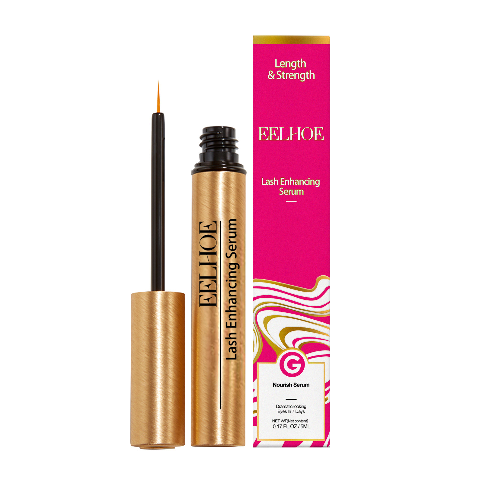 Eyelash Growth Liquid Longer Fuller Essence Eye Black Thickens Eyelashes Strengthen Natural Eyelashes Extend Eyebrow Growth Serum Beauty Care 5ml