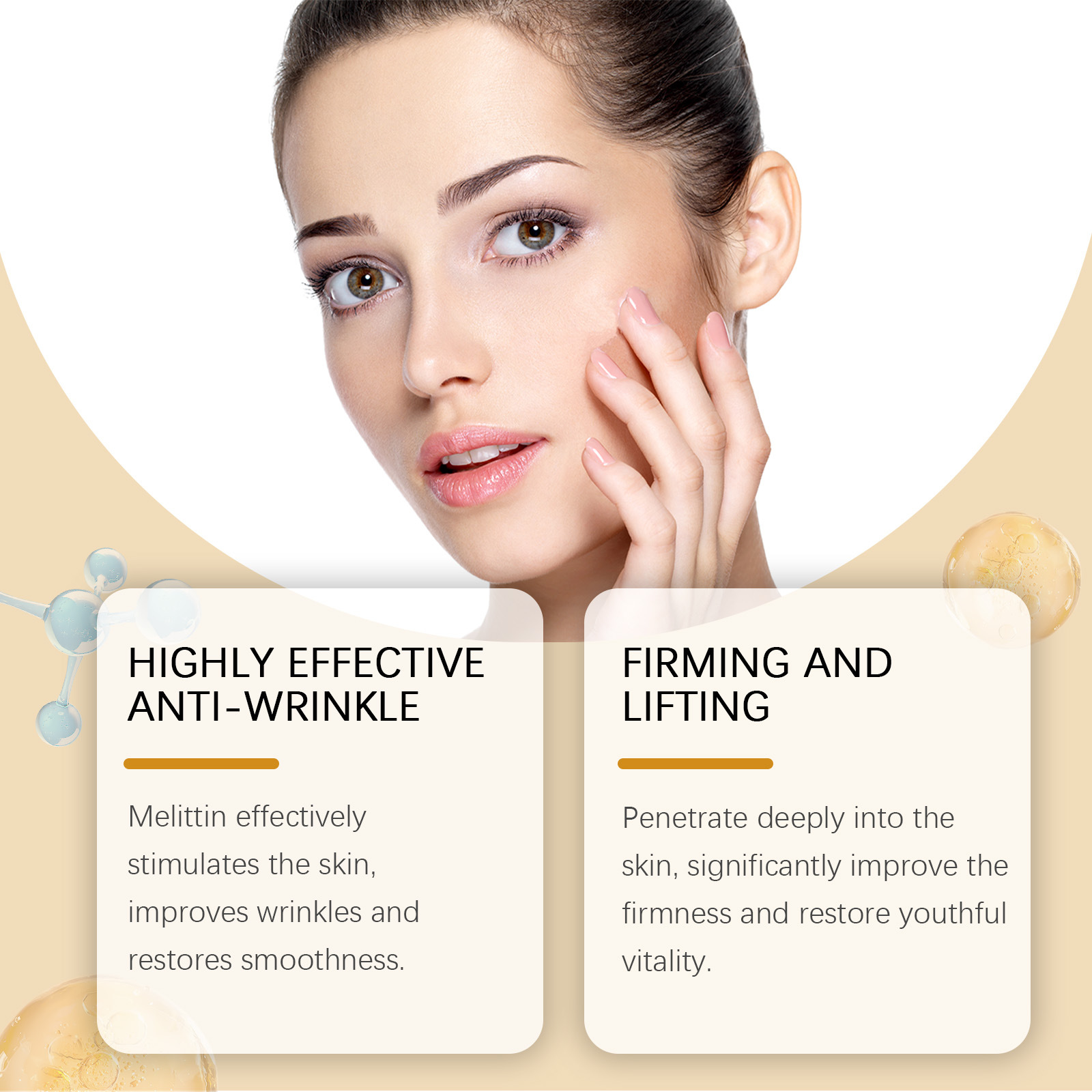 Facial Care Cream with Bee for Hydrating Brightening Firming Moisturizing and Rejuvenating Delicate Skin Soft and Gentle Skin Care Refining Skin Cream