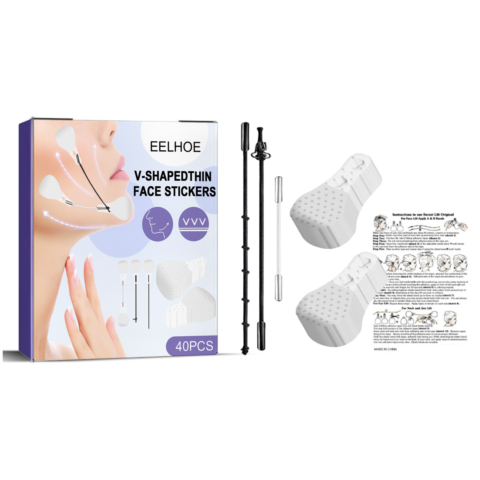 Invisible Face Lifting Tape Tighteners Face Skin Lift Shaping Stick V Line Patch Bands Thin Face Stickers Skin Care Tool