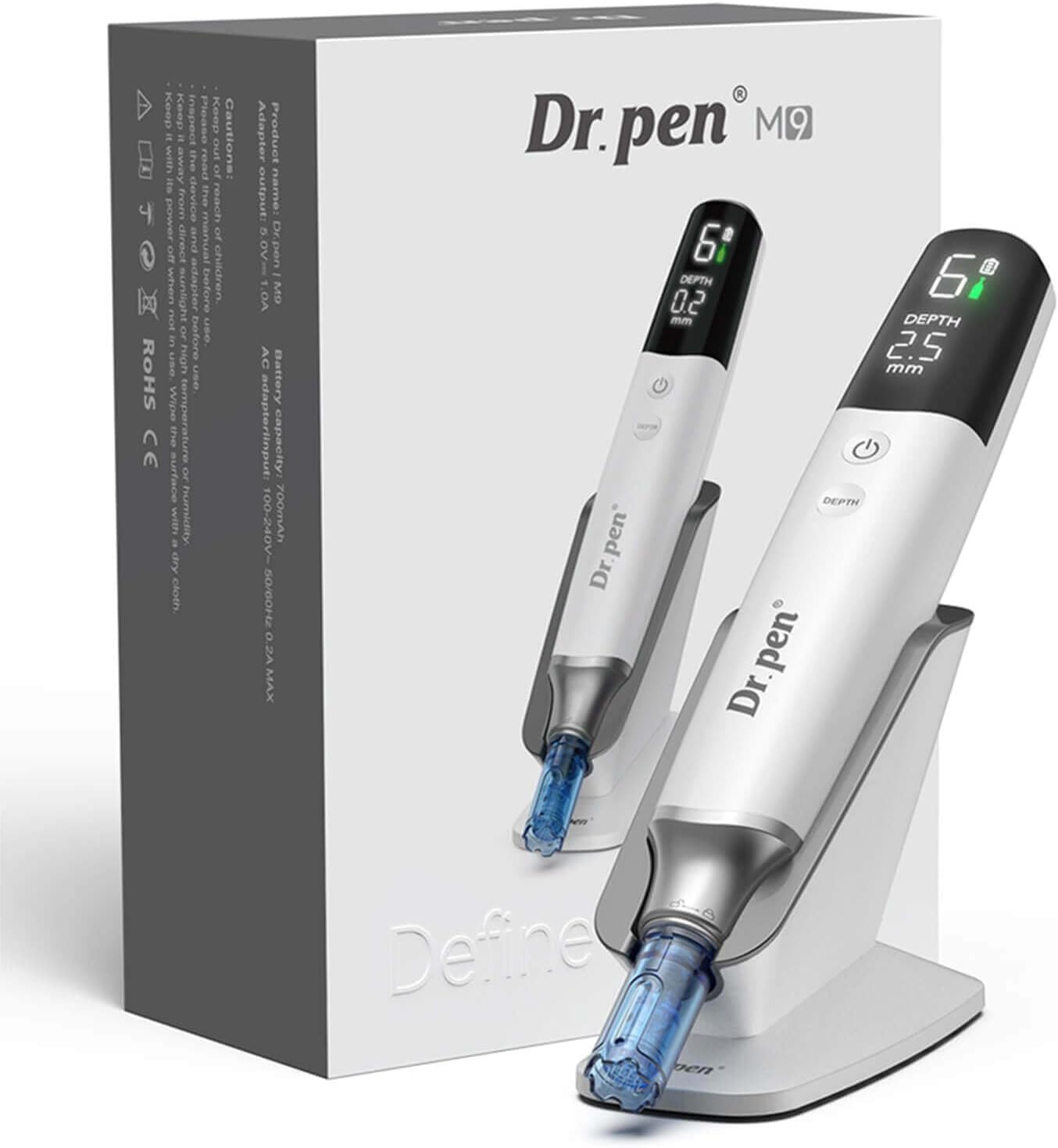 Dr. Pen M9 Microneedling Pen Smart Skincare Pen Device with 2x18Pin Cartridges Wireless 6 Speed Depth Smart Adjustable Control Intelligent Chip System Type C Re