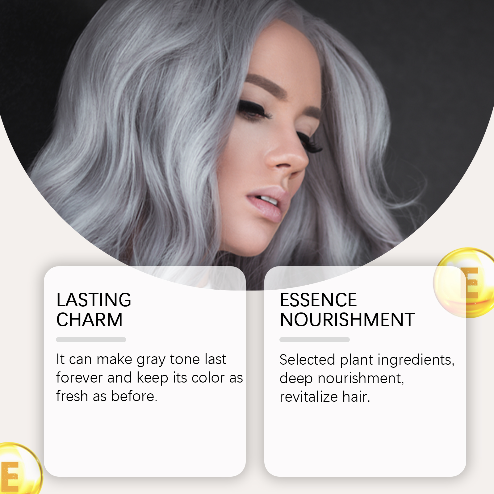 Silver Grey Temporary Hair Color Spray for Covering Grey Hair Instantly Non-Damaging Nourishing Formula Fashion Look Men Women ﻿