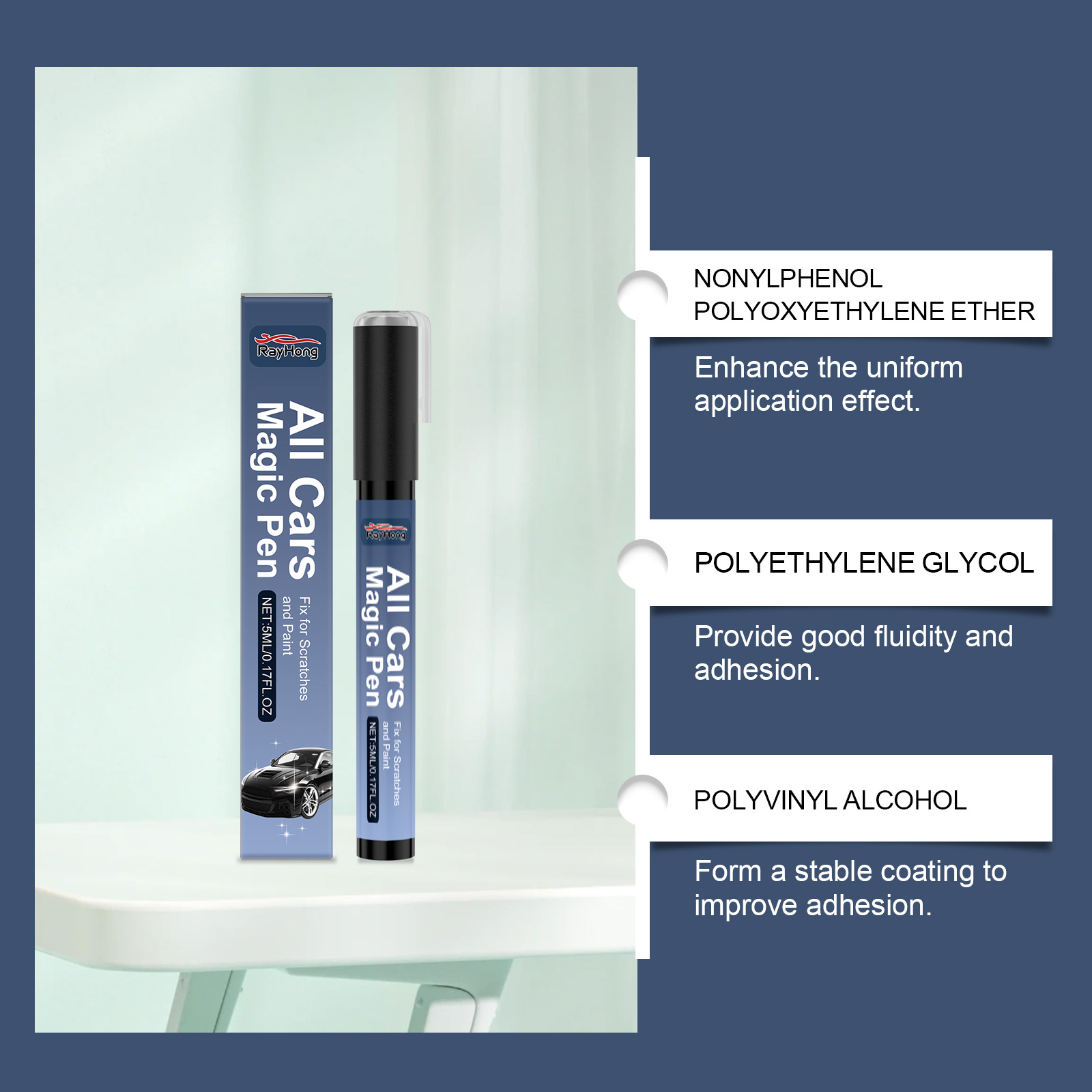 Car Paint Repair Pen, Portable Auto Scratch Remover, For Garage And Home Use,For All Car Compatibility, Car Scratch Remover Pen