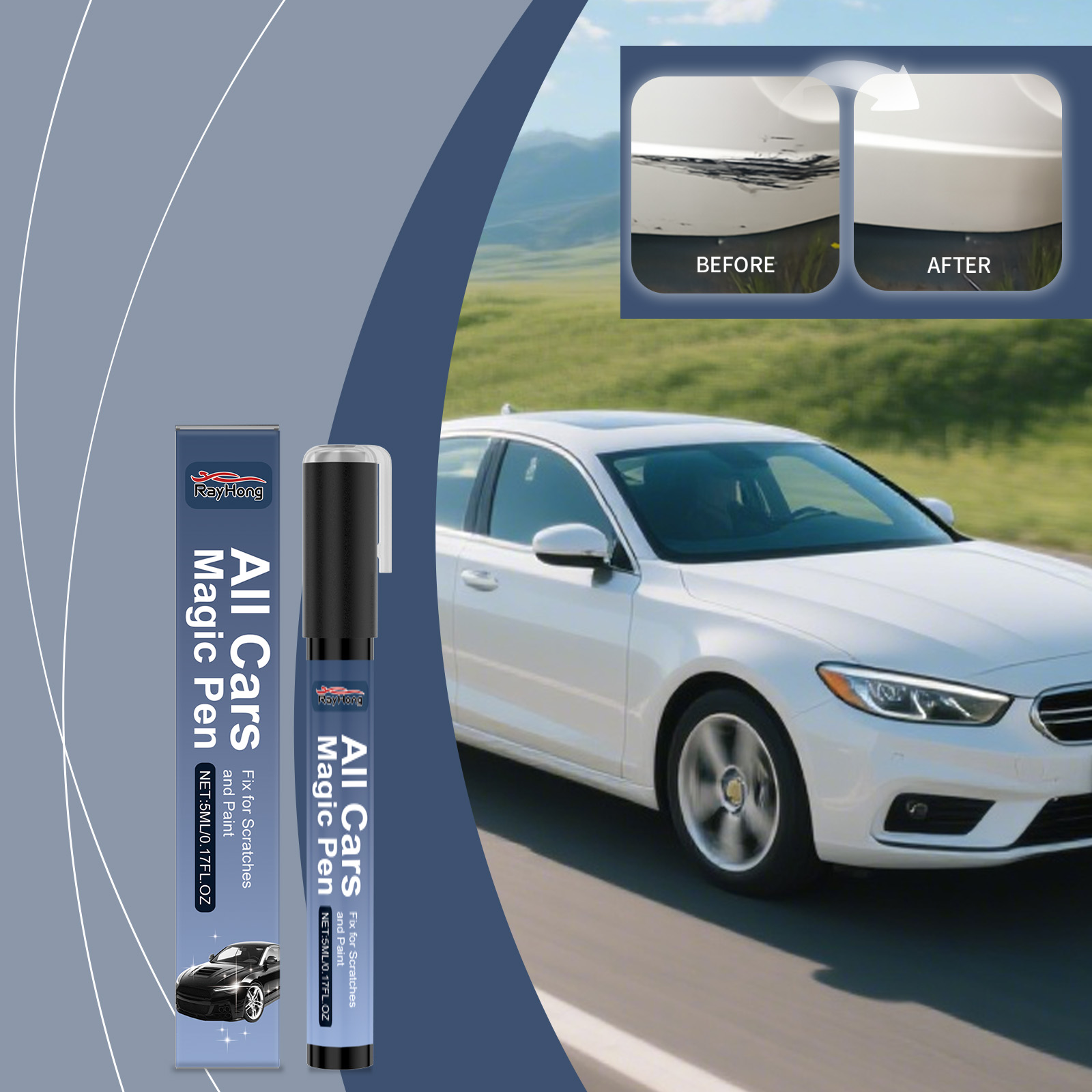 Car Paint Repair Pen, Portable Auto Scratch Remover, For Garage And Home Use,For All Car Compatibility, Car Scratch Remover Pen