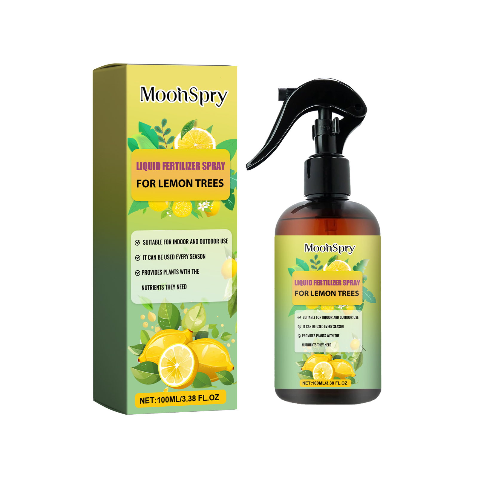 100ml Lemon Tree Fertilizer - Leaf Growth Nutrient & Root Stimulator, Plant Growth Promoter & Seedling Booster, Garden Food ﻿