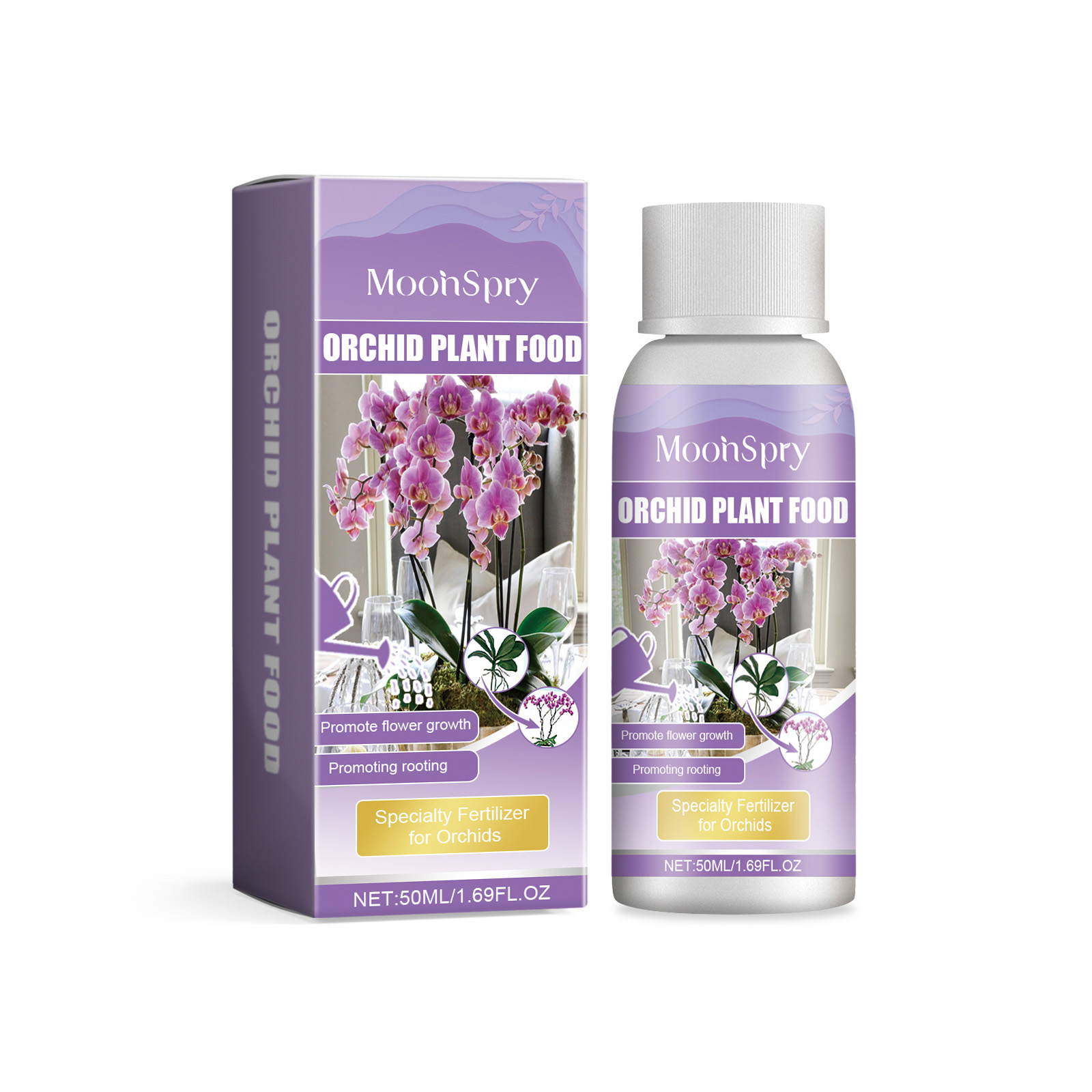 50ml Orchid Special Liquid Flower Fertilizer Hydroponic Garden Plant Nutrition Growth Supplement Compound Nutrients for Flowers