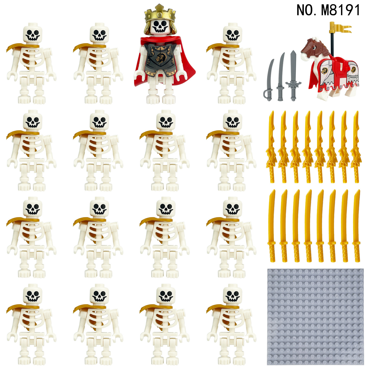 Halloween Building Blocks witth Medieval Knight Skeleton Legion Soldier Min Action Figures Sets Accessories Brick Toy