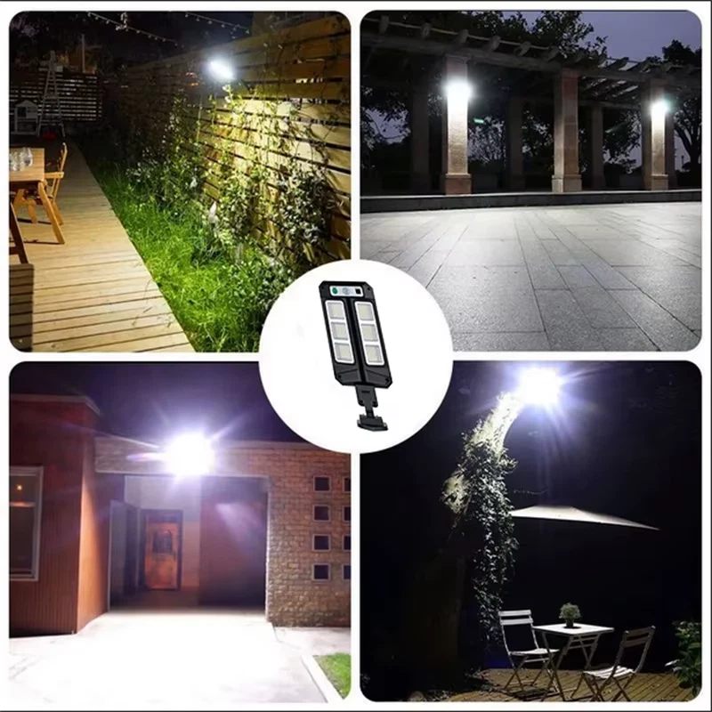 (1 PCS) Solar Outdoor Motion Sensor LED Street Light IP65 3 Modes Remote Control