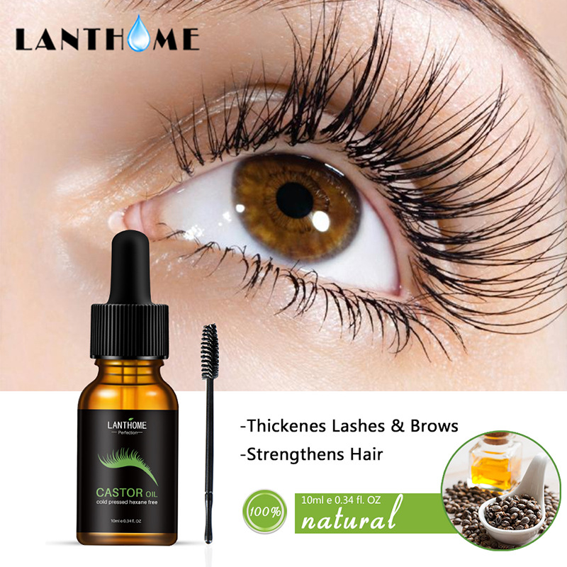 Lanthome Castor Oil Eyelash Serum 10ml Nourishing Lash Conditioner for Natural Growth Home Use