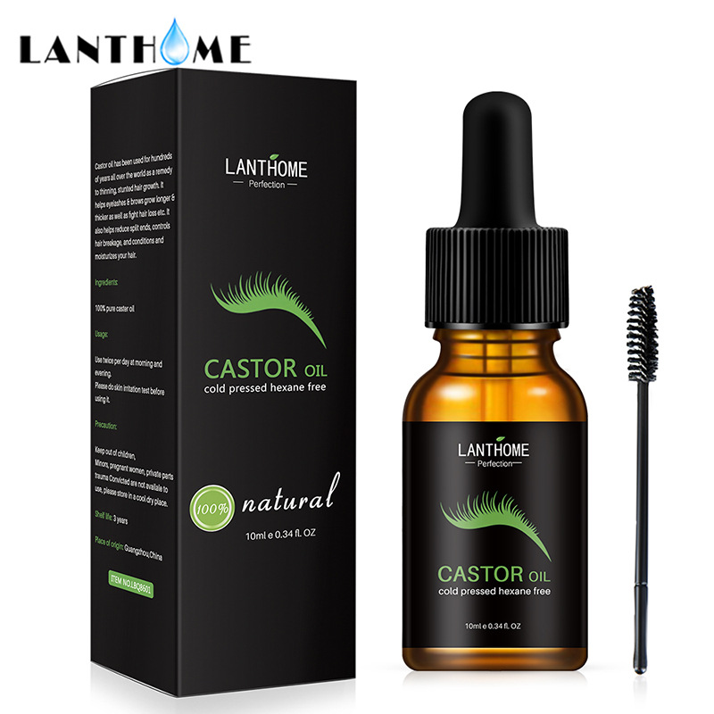 Lanthome Castor Oil Eyelash Serum 10ml Nourishing Lash Conditioner for Natural Growth Home Use
