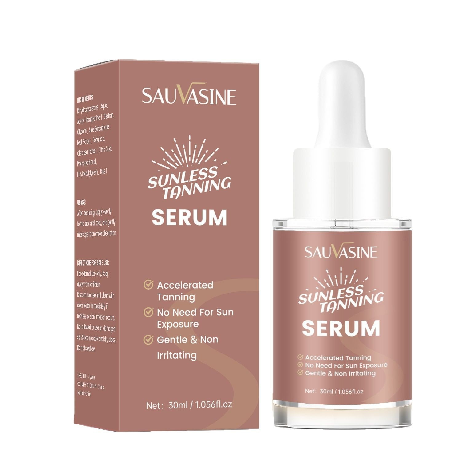 Sunless Tanning Essence For Natural Bronzed Glow Body Oil And Skin Darkening Treatment