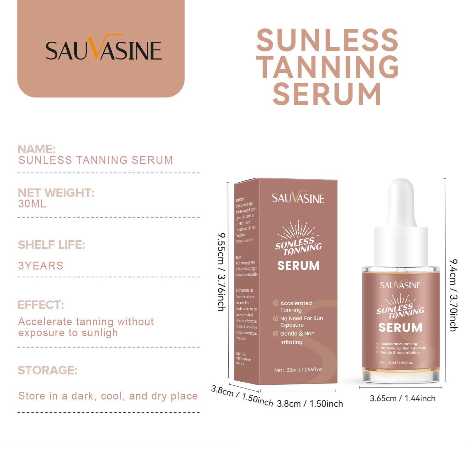 Sunless Tanning Essence For Natural Bronzed Glow Body Oil And Skin Darkening Treatment