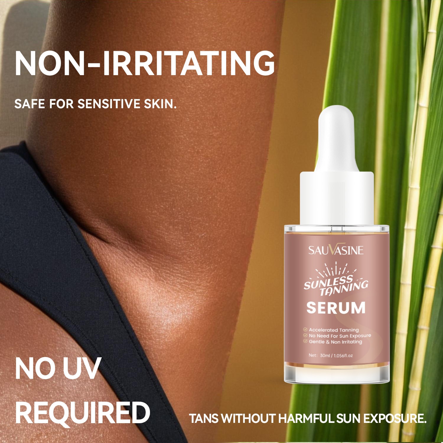 Sunless Tanning Essence For Natural Bronzed Glow Body Oil And Skin Darkening Treatment