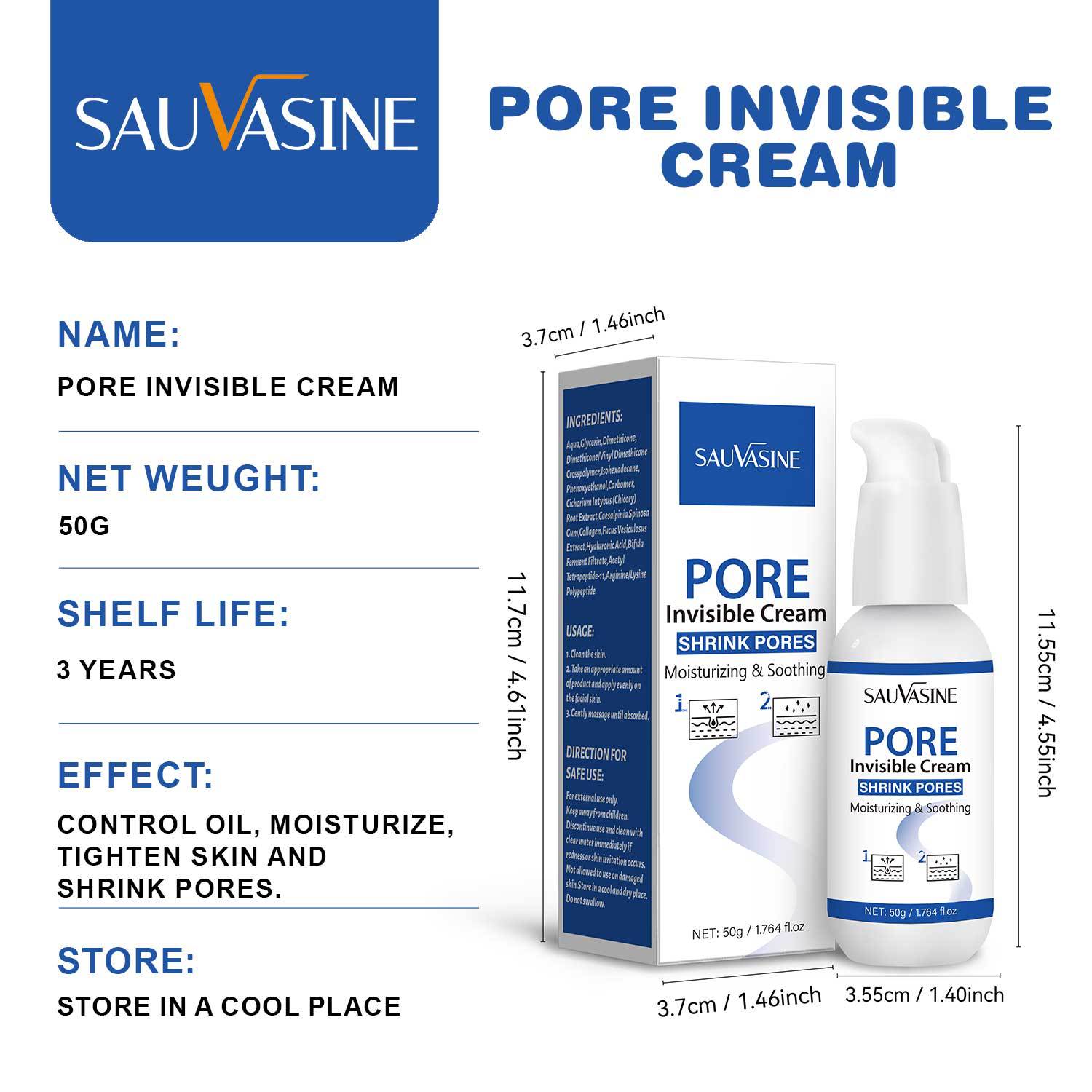 Pore Invisible Cream Oil Control Firming Mattifying Skin Care for Daily Use 50g