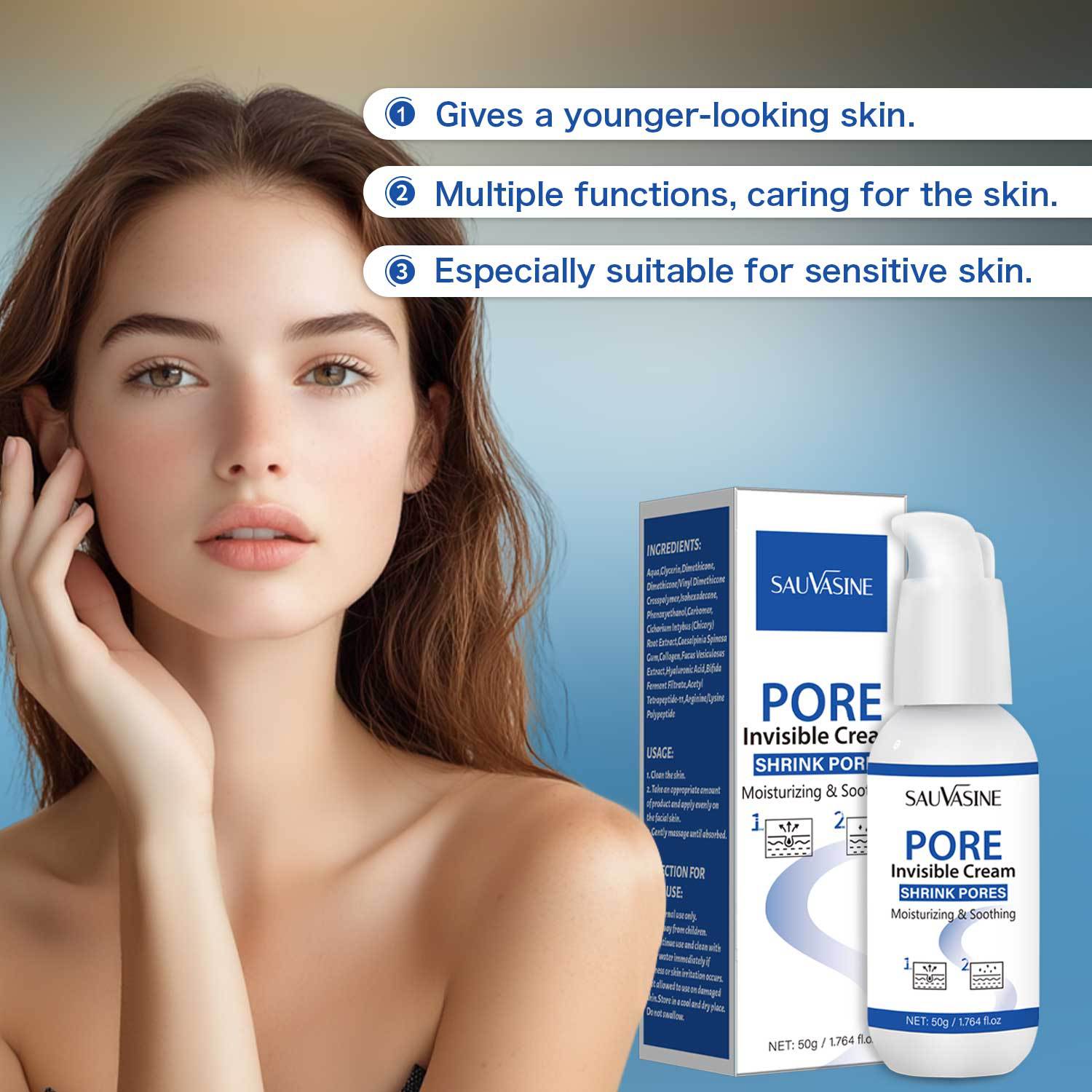 Pore Invisible Cream Oil Control Firming Mattifying Skin Care for Daily Use 50g