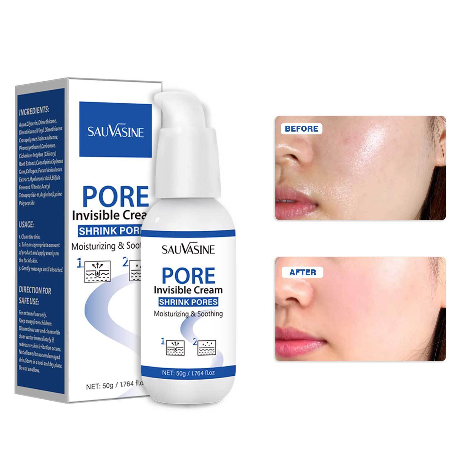 Pore Invisible Cream Oil Control Firming Mattifying Skin Care for Daily Use 50g
