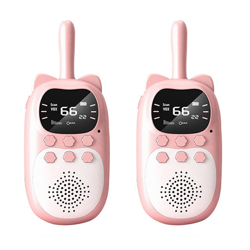 (PK) Kids Walkie Talkie Rechargeable 1000mAh Handheld 0.5W 3km Radio Transceiver Interphone for Children Toys Birthday Gifts