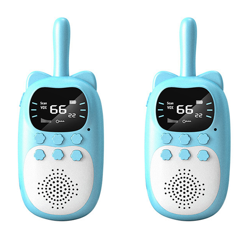 (PK) Kids Walkie Talkie Rechargeable 1000mAh Handheld 0.5W 3km Radio Transceiver Interphone for Children Toys Birthday Gifts
