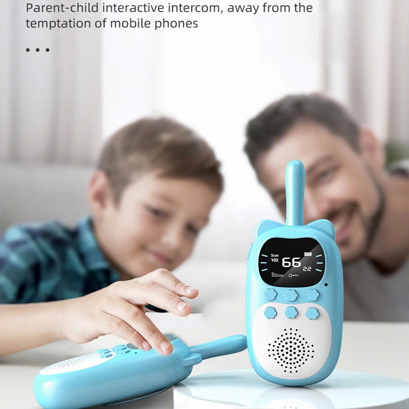 (PK) Kids Walkie Talkie Rechargeable 1000mAh Handheld 0.5W 3km Radio Transceiver Interphone for Children Toys Birthday Gifts
