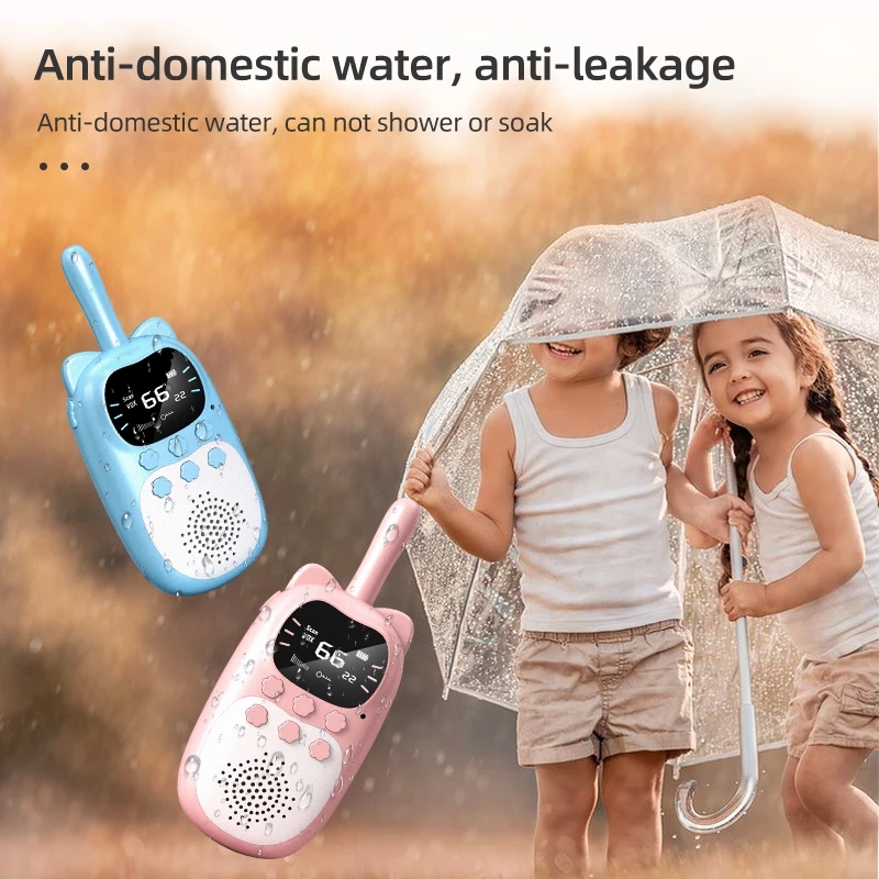(PK) Kids Walkie Talkie Rechargeable 1000mAh Handheld 0.5W 3km Radio Transceiver Interphone for Children Toys Birthday Gifts