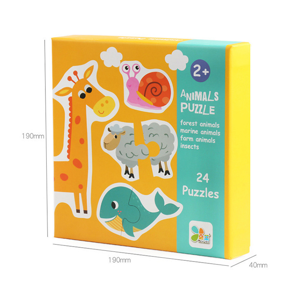 (animal) Kids Wooden Jigsaw Matching Puzzle Game Baby Early Learning Cognition Animal Fruit Traffic Educational Toys for Children Gifts