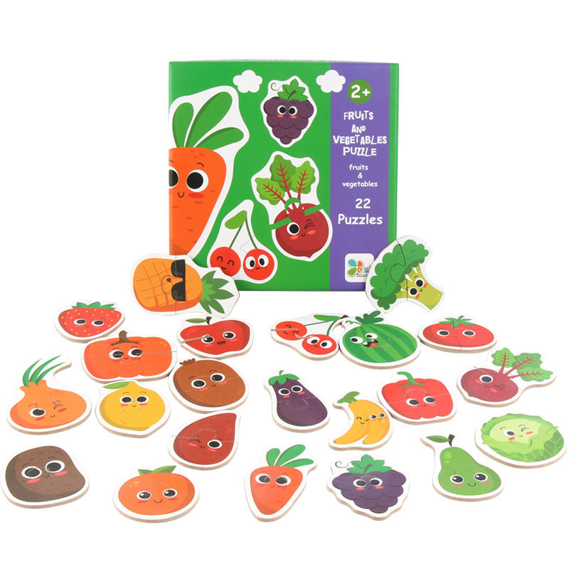 (animal) Kids Wooden Jigsaw Matching Puzzle Game Baby Early Learning Cognition Animal Fruit Traffic Educational Toys for Children Gifts
