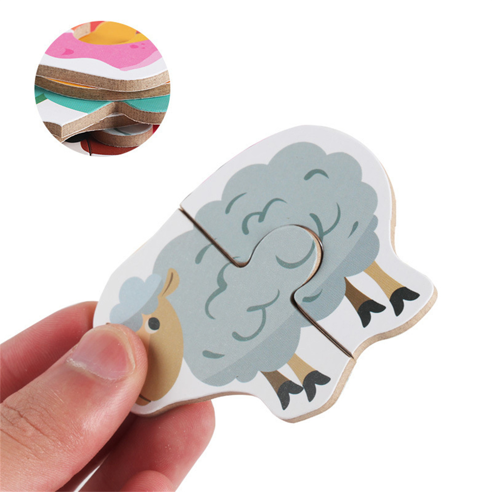 (animal) Kids Wooden Jigsaw Matching Puzzle Game Baby Early Learning Cognition Animal Fruit Traffic Educational Toys for Children Gifts